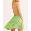 image:imageRVivimos Womens Summer Halter Deep V Neck Sexy Patchwork Mini Short DressesLime