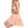 image:imageRVivimos Womens Summer Halter Deep V Neck Sexy Patchwork Mini Short DressesPeach Puff