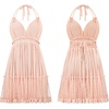 image:imageRVivimos Womens Summer Halter Deep V Neck Sexy Patchwork Mini Short DressesPeachfuzz