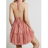 image:imageRVivimos Womens Summer Halter Deep V Neck Sexy Patchwork Mini Short DressesPink