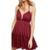 image:imageRVivimos Womens Summer Halter Deep V Neck Sexy Patchwork Mini Short DressesWine Red