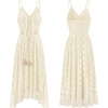 image:imageRVivimos Womens Summer Lace Sundress Adjustable Spaghetti Strap Boho Tassel Asymmetrical Hem Sexy Beach Floral Midi DressBeige