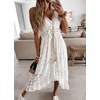 image:imageRVivimos Womens Summer Lace Sundress Adjustable Spaghetti Strap Boho Tassel Asymmetrical Hem Sexy Beach Floral Midi DressWhite
