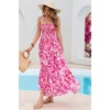 image:imageRVivimos Womens Summer Maxi Dress Spaghetti Strap Boho Floral Print Smocked Backless Casual Ruffle Flowy Long DressesHot Pink