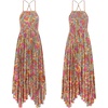 image:imageRVivimos Womens Summer Maxi Dress Spaghetti Strap Boho Floral Print Smocked Backless Casual Ruffle Flowy Long DressesMultiorange