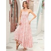 image:imageRVivimos Womens Summer Maxi Dress Spaghetti Strap Boho Floral Print Smocked Backless Casual Ruffle Flowy Long DressesPink