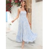 image:imageRVivimos Womens Summer Maxi Dress Spaghetti Strap Boho Floral Print Smocked Backless Casual Ruffle Flowy Long DressesSkyblue