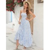 image:imageRVivimos Womens Summer Maxi Dress Spaghetti Strap Boho Floral Print Smocked Backless Casual Ruffle Flowy Long DressesSkyblue