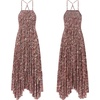 image:imageRVivimos Womens Summer Maxi Dress Spaghetti Strap Boho Floral Print Smocked Backless Casual Ruffle Flowy Long DressesWine Red