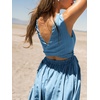image:imageRVivimos Womens Summer Sleeveless Back Cross Wrap Lace Up Slim Fit Backless ALine Mini Skater Dress with PocketsBlue