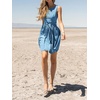 image:imageRVivimos Womens Summer Sleeveless Back Cross Wrap Lace Up Slim Fit Backless ALine Mini Skater Dress with PocketsBlue