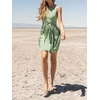image:imageRVivimos Womens Summer Sleeveless Back Cross Wrap Lace Up Slim Fit Backless ALine Mini Skater Dress with PocketsSagegreen