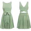 image:imageRVivimos Womens Summer Sleeveless Back Cross Wrap Lace Up Slim Fit Backless ALine Mini Skater Dress with PocketsSagegreen