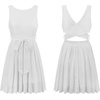 image:imageRVivimos Womens Summer Sleeveless Back Cross Wrap Lace Up Slim Fit Backless ALine Mini Skater Dress with PocketsWhite