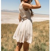 image:imageRVivimos Womens Summer Sleeveless Back Cross Wrap Lace Up Slim Fit Backless ALine Mini Skater Dress with PocketsWhite