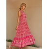 image:imageRVivimos Womens Summer Sleeveless Floral Print Button Up Bohemian Flowy Maxi DressesRed
