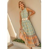image:imageRVivimos Womens Summer Sleeveless Floral Print Button Up Bohemian Flowy Maxi DressesYellow