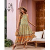 image:imageRVivimos Womens Summer Sleeveless Floral Print Button Up Bohemian Flowy Maxi DressesYellow