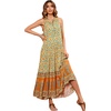 image:imageRVivimos Womens Summer Sleeveless Floral Print Button Up Bohemian Flowy Maxi DressesYellow