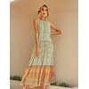 image:imageRVivimos Womens Summer Sleeveless Floral Print Button Up Bohemian Flowy Maxi DressesYellow