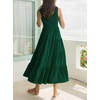 image:imageRVivimos Womens Summer Sleeveless Tank Dress Boho Casual Smocked Backless Tiered Ruffle Flowy Midi DressGreen