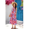 image:imageRVivimos Womens Summer Sleeveless Tank Dress Boho Casual Smocked Backless Tiered Ruffle Flowy Midi DressMultipink