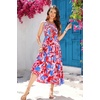 image:imageRVivimos Womens Summer Sleeveless Tank Dress Boho Casual Smocked Backless Tiered Ruffle Flowy Midi DressMultipink