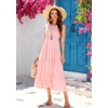 image:imageRVivimos Womens Summer Sleeveless Tank Dress Boho Casual Smocked Backless Tiered Ruffle Flowy Midi DressPink