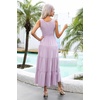 image:imageRVivimos Womens Summer Sleeveless Tank Dress Boho Casual Smocked Backless Tiered Ruffle Flowy Midi DressPurple