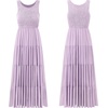 image:imageRVivimos Womens Summer Sleeveless Tank Dress Boho Casual Smocked Backless Tiered Ruffle Flowy Midi DressPurple