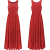 image:imageRVivimos Womens Summer Sleeveless Tank Dress Boho Casual Smocked Backless Tiered Ruffle Flowy Midi DressRed