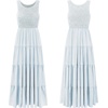 image:imageRVivimos Womens Summer Sleeveless Tank Dress Boho Casual Smocked Backless Tiered Ruffle Flowy Midi DressSkyblue