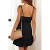image:imageRVivimos Womens Summer Spaghetti Straps Tie V Neck Sexy Backless Smocked Layered Ruffle Swing Mini DressBlack1