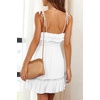 image:imageRVivimos Womens Summer Spaghetti Straps Tie V Neck Sexy Backless Smocked Layered Ruffle Swing Mini DressWhite1