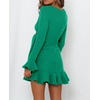 image:imageRVivimos Womens Winter Long Sleeve V Neck Ruffles Sweater Dresses Mini DressesGreen