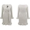 image:imageRVivimos Womens Winter Long Sleeve V Neck Ruffles Sweater Dresses Mini DressesLightgrey