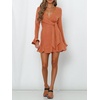 image:imageRVivimos Womens Winter Long Sleeve V Neck Ruffles Sweater Dresses Mini DressesOrange