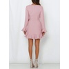 image:imageRVivimos Womens Winter Long Sleeve V Neck Ruffles Sweater Dresses Mini DressesPink