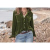 image:imageRVivimos Womens Winter Velvet Long Sleeve Button Down Casual Tops ShirtsArmygreen2