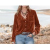 image:imageRVivimos Womens Winter Velvet Long Sleeve Button Down Casual Tops ShirtsBrown2