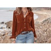 image:imageRVivimos Womens Winter Velvet Long Sleeve Button Down Casual Tops ShirtsBrown2