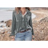 image:imageRVivimos Womens Winter Velvet Long Sleeve Button Down Casual Tops ShirtsDark Gray2