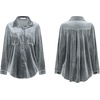 image:imageRVivimos Womens Winter Velvet Long Sleeve Button Down Casual Tops ShirtsDark Gray2