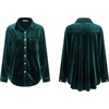 image:imageRVivimos Womens Winter Velvet Long Sleeve Button Down Casual Tops ShirtsDark Green2