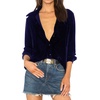 image:imageRVivimos Womens Winter Velvet Long Sleeve Button Down Casual Tops ShirtsNavyblue