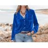 image:imageRVivimos Womens Winter Velvet Long Sleeve Button Down Casual Tops ShirtsRoyal Blue2