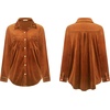 image:imageRVivimos Womens Winter Velvet Long Sleeve Button Down Casual Tops ShirtsRustbrown2