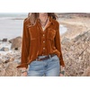 image:imageRVivimos Womens Winter Velvet Long Sleeve Button Down Casual Tops ShirtsRustbrown2
