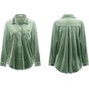 image:imageRVivimos Womens Winter Velvet Long Sleeve Button Down Casual Tops ShirtsSage Green