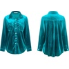 image:imageRVivimos Womens Winter Velvet Long Sleeve Button Down Casual Tops ShirtsSea Blue2